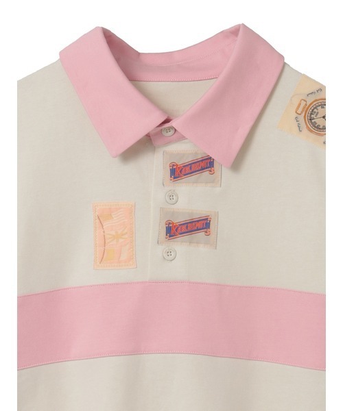 KARL HELMUT(カールヘルム)の「ネーム付きバックロゴラガーシャツ(Tシャツ/カットソー・メンズ・ネイビー×ホワイト/ホワイト×ピンク/ブラック×グリーン・FREE)」の6枚目の写真