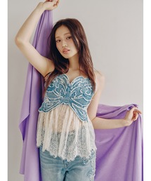 LILY BROWN | 【LILY BROWN×ANNA SUI】バタフライレースデニムビスチェトップス(その他トップス)