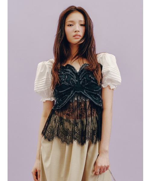 LILY BROWN(リリーブラウン)の「【LILY BROWN×ANNA SUI】バタフライレースデニムビスチェトップス(その他トップス・レディース・ライトブルー/ブラック・F)」の16枚目の写真