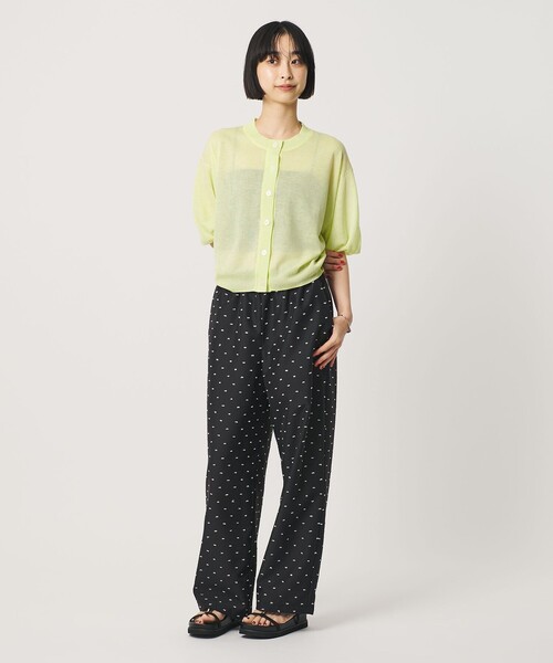 BEAUTY&YOUTH UNITED ARROWS(ビューティーアンドユースユナイテッドアローズ)の「【WEB限定 Wardrobe DAILY MINIMAL】ハーフスリーブ シアーカーディガン ウォッシャブル(カーディガン/ボレロ・レディース・ライム/ダークブラウン/ホワイト・FREE)」の12枚目の写真