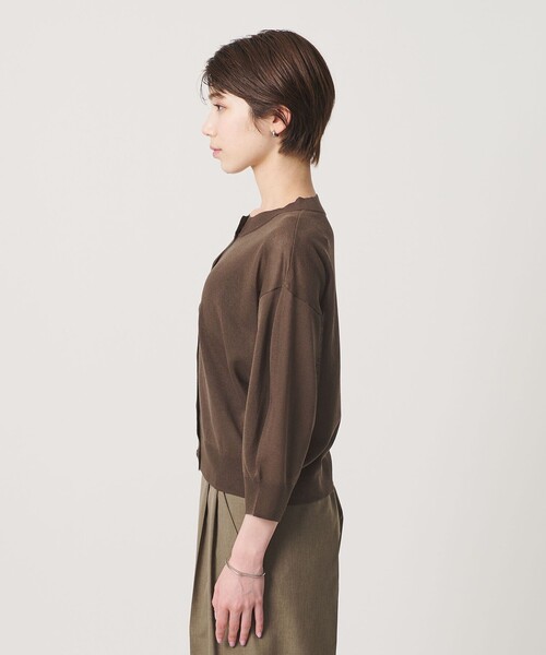 BEAUTY&YOUTH UNITED ARROWS(ビューティーアンドユースユナイテッドアローズ)の「【WEB限定 Wardrobe DAILY MINIMAL】ハーフスリーブ シアーカーディガン ウォッシャブル(カーディガン/ボレロ・レディース・ライム/ダークブラウン/ホワイト・FREE)」の14枚目の写真