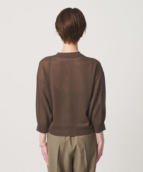 BEAUTY&YOUTH UNITED ARROWS(ビューティーアンドユースユナイテッドアローズ)の「【WEB限定 Wardrobe DAILY MINIMAL】ハーフスリーブ シアーカーディガン ウォッシャブル(カーディガン/ボレロ・レディース・ライム/ダークブラウン/ホワイト・FREE)」の15枚目の写真