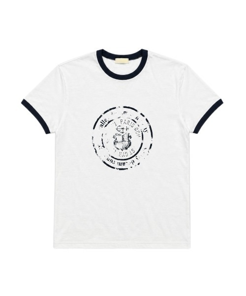Chikashitsu +(チカシツプラス)の「【Chikashitsu +】stamp printing ringer tee (3color) / 【チカシツプラス】スタンププリントリンガー半袖Tシャツ<着用動画あり>(Tシャツ/カットソー・メンズ・ホワイト/ブラック/グレー・ONE SIZE)」の19枚目の写真
