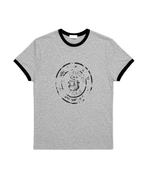 Chikashitsu +(チカシツプラス)の「【Chikashitsu +】stamp printing ringer tee (3color) / 【チカシツプラス】スタンププリントリンガー半袖Tシャツ<着用動画あり>(Tシャツ/カットソー・メンズ・ホワイト/ブラック/グレー・ONE SIZE)」の14枚目の写真