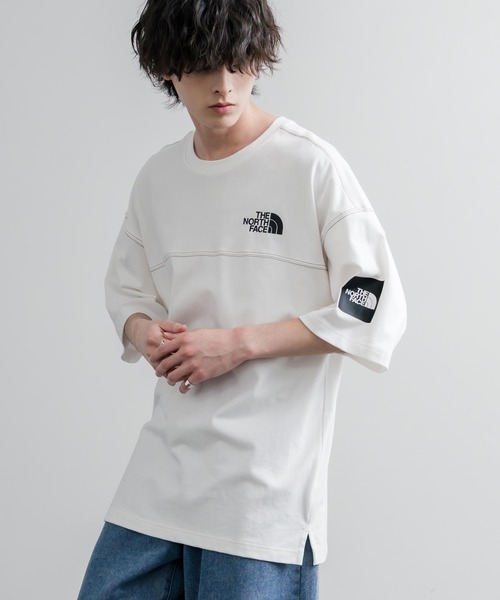 THE NORTH FACE(ザノースフェイス)の「THE NORTH FACE WHITE LABEL STITCH DYEING S/S R/TEE オーバーサイズステッチラインワンポイントロゴピグメント加工半袖Tシャツ(Tシャツ/カットソー・メンズ・チャコールグレー/ベージュ/ホワイト・XL/M/XXL/L)」の5枚目の写真