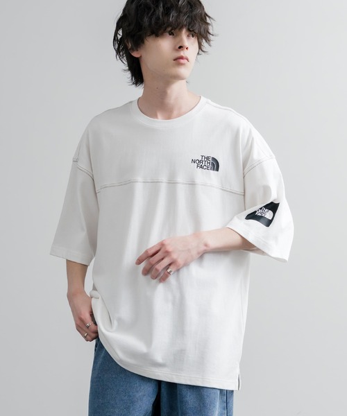 THE NORTH FACE(ザノースフェイス)の「THE NORTH FACE WHITE LABEL STITCH DYEING S/S R/TEE オーバーサイズステッチラインワンポイントロゴピグメント加工半袖Tシャツ(Tシャツ/カットソー・メンズ・チャコールグレー/ベージュ/ホワイト・XL/M/XXL/L)」の6枚目の写真