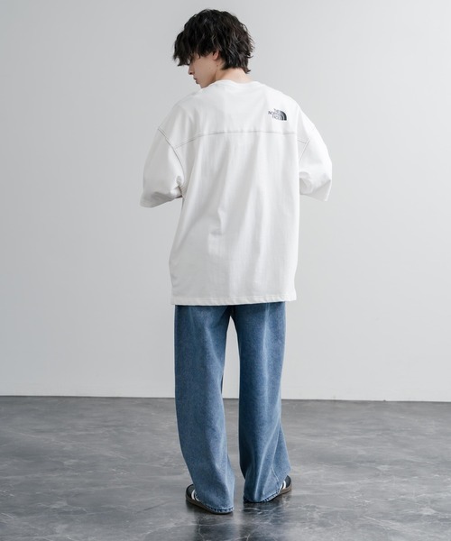 THE NORTH FACE(ザノースフェイス)の「THE NORTH FACE WHITE LABEL STITCH DYEING S/S R/TEE オーバーサイズステッチラインワンポイントロゴピグメント加工半袖Tシャツ(Tシャツ/カットソー・メンズ・チャコールグレー/ベージュ/ホワイト・XL/M/XXL/L)」の8枚目の写真