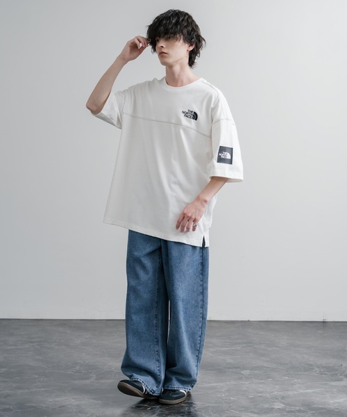 THE NORTH FACE(ザノースフェイス)の「THE NORTH FACE WHITE LABEL STITCH DYEING S/S R/TEE オーバーサイズステッチラインワンポイントロゴピグメント加工半袖Tシャツ(Tシャツ/カットソー・メンズ・チャコールグレー/ベージュ/ホワイト・XL/M/XXL/L)」の9枚目の写真