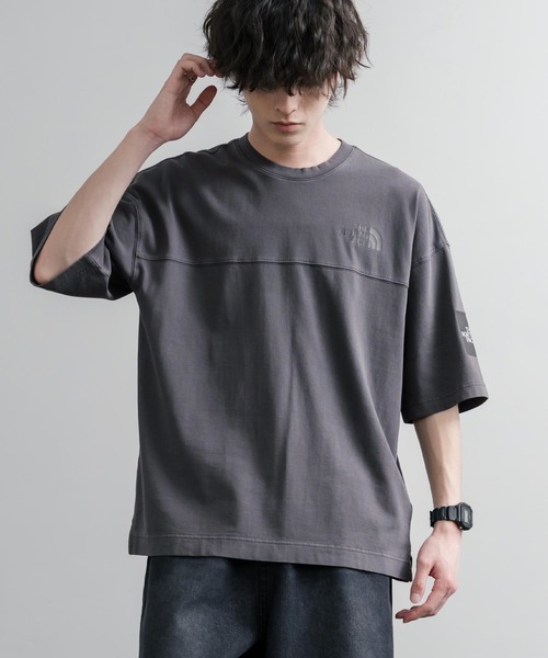 THE NORTH FACE(ザノースフェイス)の「THE NORTH FACE WHITE LABEL STITCH DYEING S/S R/TEE オーバーサイズステッチラインワンポイントロゴピグメント加工半袖Tシャツ(Tシャツ/カットソー・メンズ・チャコールグレー/ベージュ/ホワイト・XL/M/XXL/L)」の10枚目の写真