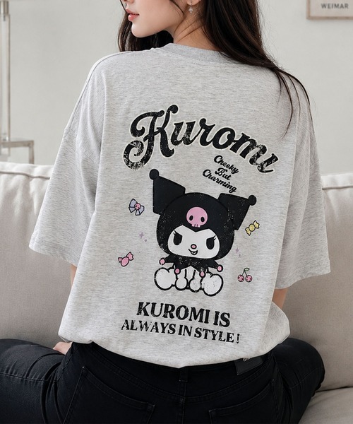 GLAMOROUS JANE(グラマラスジェーン)の「クロミバックプリントTシャツ(Tシャツ/カットソー・レディース・ブラック/オフホワイト/杢グレー・FREE)」の1枚目の写真
