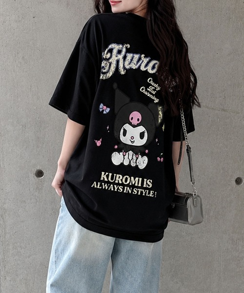 GLAMOROUS JANE(グラマラスジェーン)の「クロミバックプリントTシャツ(Tシャツ/カットソー・レディース・ブラック/オフホワイト/杢グレー・FREE)」の8枚目の写真