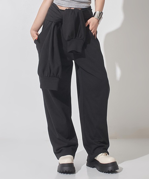 ANAP(アナップ)の「マルチway袖風ベルト付きスウェットコクーンパンツ(その他パンツ・レディース・ピンク/ブラック/グレー・F)」の2枚目の写真