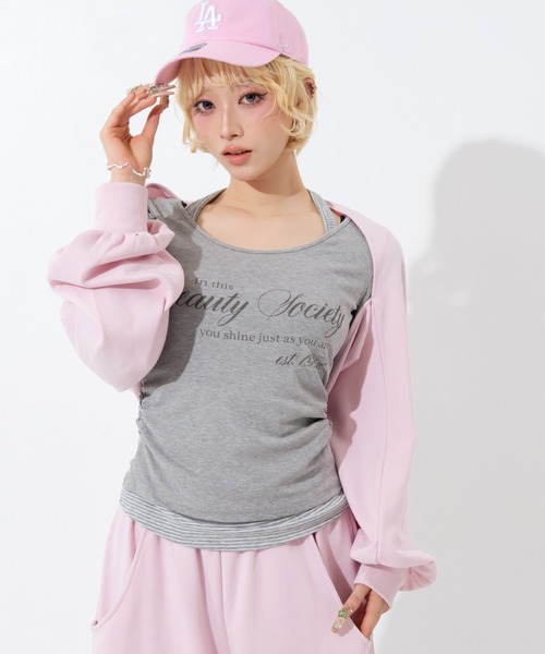 ANAP(アナップ)の「マルチway袖風ベルト付きスウェットコクーンパンツ(その他パンツ・レディース・ピンク/ブラック/グレー・F)」の7枚目の写真