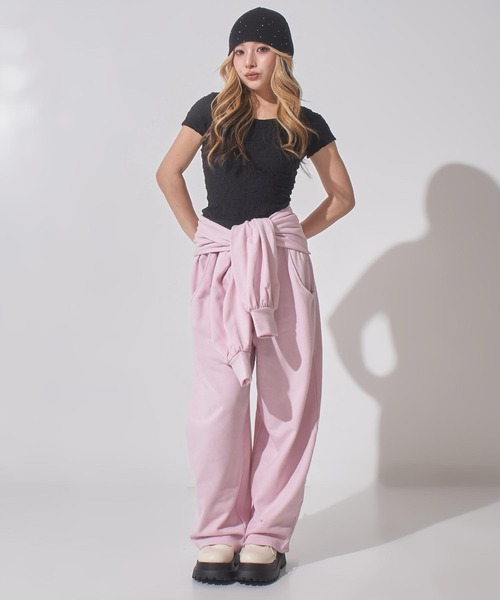 ANAP(アナップ)の「マルチway袖風ベルト付きスウェットコクーンパンツ(その他パンツ・レディース・ピンク/ブラック/グレー・F)」の12枚目の写真