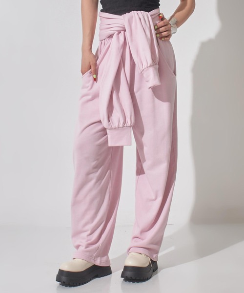 ANAP(アナップ)の「マルチway袖風ベルト付きスウェットコクーンパンツ(その他パンツ・レディース・ピンク/ブラック/グレー・F)」の9枚目の写真