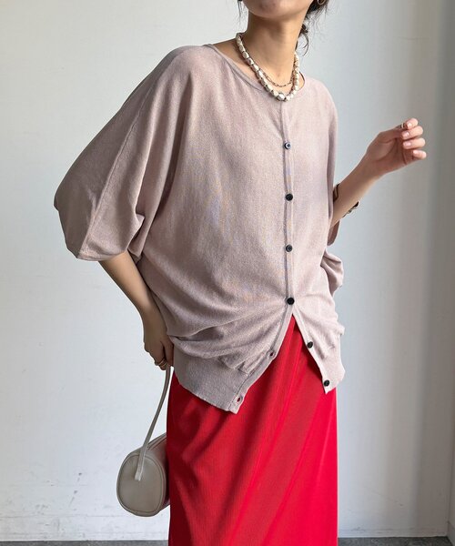 DouDou(ドゥドゥ)の「【WEB限定】UVカット接触冷感ロゴニット(ニット/セーター・レディース・ホワイト/ベージュ/ブラック・FREE)」の1枚目の写真