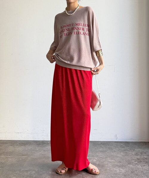 DouDou(ドゥドゥ)の「【WEB限定】UVカット接触冷感ロゴニット(ニット/セーター・レディース・ホワイト/ベージュ/ブラック・FREE)」の11枚目の写真
