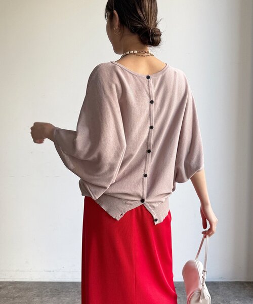 DouDou(ドゥドゥ)の「【WEB限定】UVカット接触冷感ロゴニット(ニット/セーター・レディース・ホワイト/ベージュ/ブラック・FREE)」の19枚目の写真