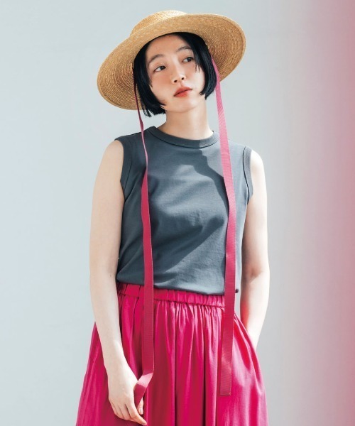 THREE FIFTY STANDARD（スリーフィフティースタンダード）の「ＴＨＲＥＥ　ＦＩＦＴＹ　ＳＴＡＮＤＡＲＤ　やわらかな着ごこちのシルク混タンクトップ（タンクトップ・レディース・チャコールグレー/チョコ/オフホワイト・LL/L/M）」の14枚目の写真