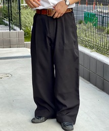 MandO（エムオー）（エムオー）の「【ユニセックス】ストライプ&無地ベイカータックパンツ/ワイドストレートスラックス（スラックス）」