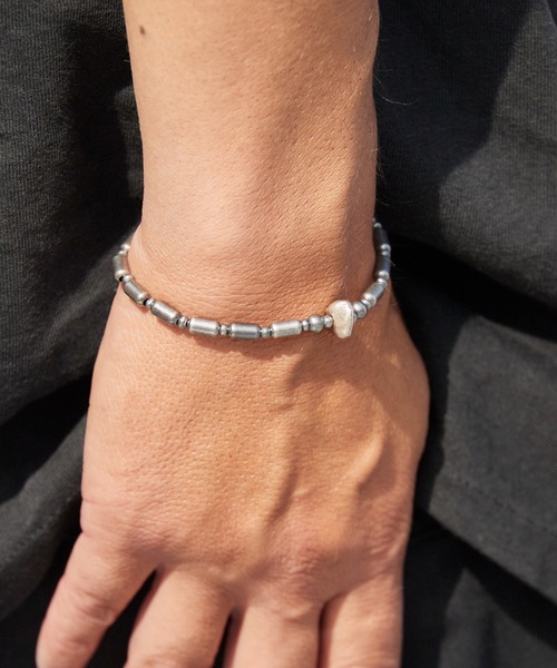 SunKu(サンク)の「SunKu/サンク Silver Pipe Beads Bracelet シルバー パイプ ビーズ ブレスレット ビンテージ ヴィンテージ アンティーク調 アメカジ メンズ レディース 2026年 夏 夏服(ネックレス・メンズ・シルバー・FREE)」の5枚目の写真