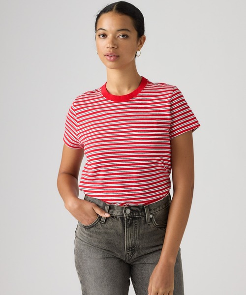 Levi's(リーバイス)の「Levi's/リーバイス スラブTシャツ(Tシャツ/カットソー・レディース・レッド・XS/M/S)」の1枚目の写真