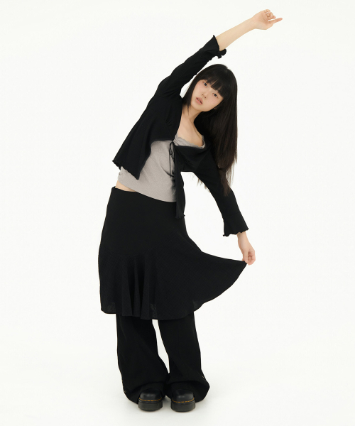 MIRECO(ミレコ)の「RIBBON GLITTER LACE CARDIGAN BLACK(カーディガン/ボレロ・レディース・その他・FREE)」の3枚目の写真