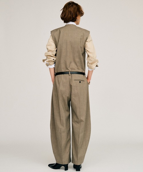 PRANK PROJECT(プランクプロジェクト)の「【2026Autumn Pre-Order】スーチングワイドジャンプスーツ / Suiting Wide Jumpsuit(つなぎ/オールインワン・レディース・グレイッシュベージュ/ネイビー・38/36)」の9枚目の写真