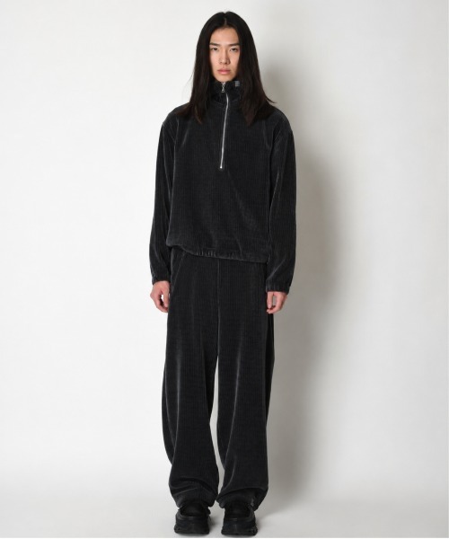 SUPERTHANKS（スーパーサンクス）の「無地ストレッチコーデュロイハーフジップフーディStretch corduroy Half zip hoodie（刺繍無）（パーカー・メンズ・ブラック/チャコールグレー・L/M/S）」の10枚目の写真