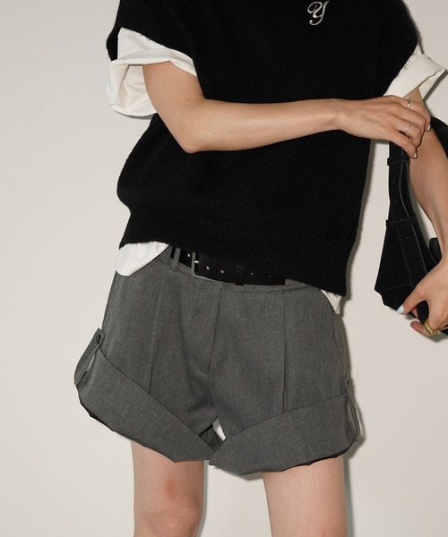chuclla(チュクラ)の「タックロールアップショートパンツ chw26a077(その他パンツ・レディース・ダークグレー/ライトベージュ・L/S/M)」の11枚目の写真