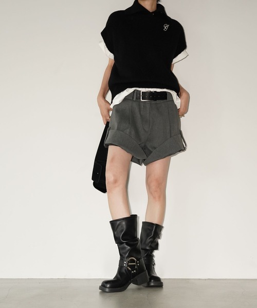 chuclla(チュクラ)の「タックロールアップショートパンツ chw26a077(その他パンツ・レディース・ダークグレー/ライトベージュ・L/S/M)」の12枚目の写真