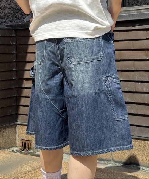 GREEN BOWL(グリーンボウル)の「グリーンボウル【GREEN BOWL】Denim Washing Bermuda shorts/バミューダショーツ(デニムパンツ・レディース・インディゴブルー・M/L)」の1枚目の写真