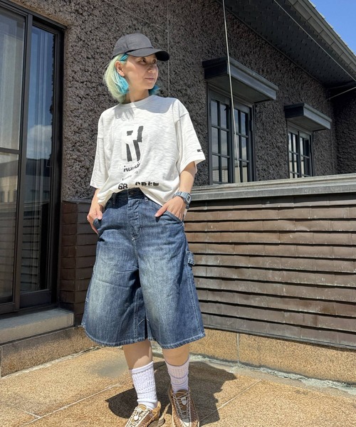 GREEN BOWL(グリーンボウル)の「グリーンボウル【GREEN BOWL】Denim Washing Bermuda shorts/バミューダショーツ(デニムパンツ・レディース・インディゴブルー・M/L)」の4枚目の写真
