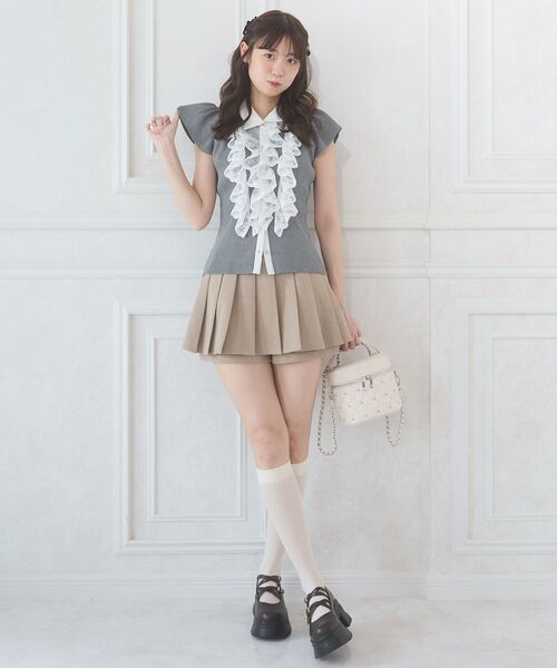 MAJESTIC LEGON(マジェスティックレゴン)の「ベルトセットキラキラミニスカパン(スカート・レディース・ブラック/グレー/ベージュ・MEDIUM)」の5枚目の写真
