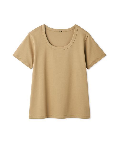 Mila Owen(ミラオーウェン)の「シルキータッチUネックTシャツ(Tシャツ/カットソー・レディース・ブラック/ホワイト/ライトブルー/ベージュ・0/1)」の4枚目の写真