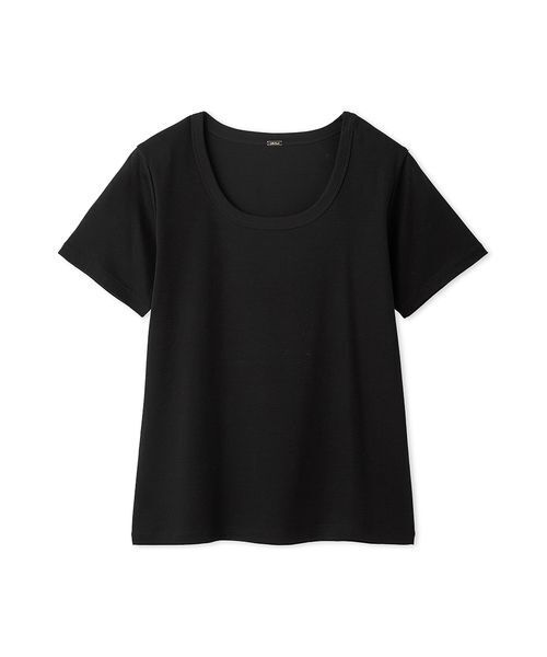 Mila Owen(ミラオーウェン)の「シルキータッチUネックTシャツ(Tシャツ/カットソー・レディース・ブラック/ホワイト/ライトブルー/ベージュ・0/1)」の3枚目の写真