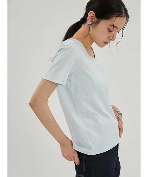 Mila Owen(ミラオーウェン)の「シルキータッチUネックTシャツ(Tシャツ/カットソー・レディース・ブラック/ホワイト/ライトブルー/ベージュ・0/1)」の13枚目の写真