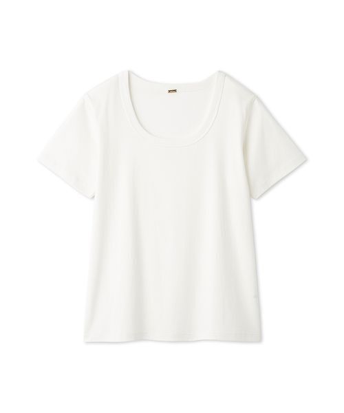 Mila Owen(ミラオーウェン)の「シルキータッチUネックTシャツ(Tシャツ/カットソー・レディース・ブラック/ホワイト/ライトブルー/ベージュ・0/1)」の5枚目の写真