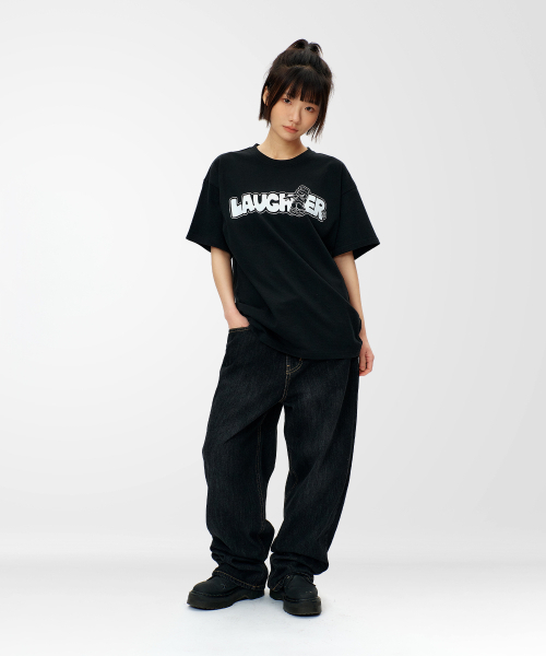 LAUGHER（ラファー）の「ラッパーシグネチャーロゴTシャツ - ブラック（Tシャツ/カットソー・レディース・その他・MEDIUM/LARGE/X-LARGE）」の5枚目の写真