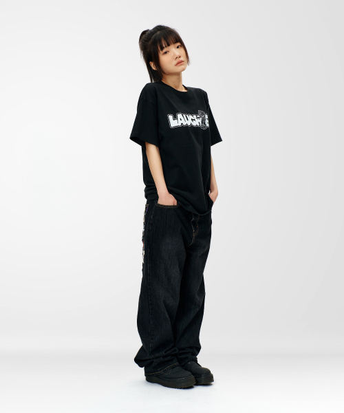 LAUGHER（ラファー）の「ラッパーシグネチャーロゴTシャツ - ブラック（Tシャツ/カットソー・レディース・その他・MEDIUM/LARGE/X-LARGE）」の6枚目の写真