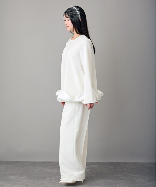 Ranerrh(ラネリ)の「ワイドフルレングスパンツ【結婚式・二次会・パーティー】【入卒園・入卒式】【オケージョン・セレモニー】【パンツスタイルウエディング】(スラックス・レディース・オフホワイト・38)」の17枚目の写真