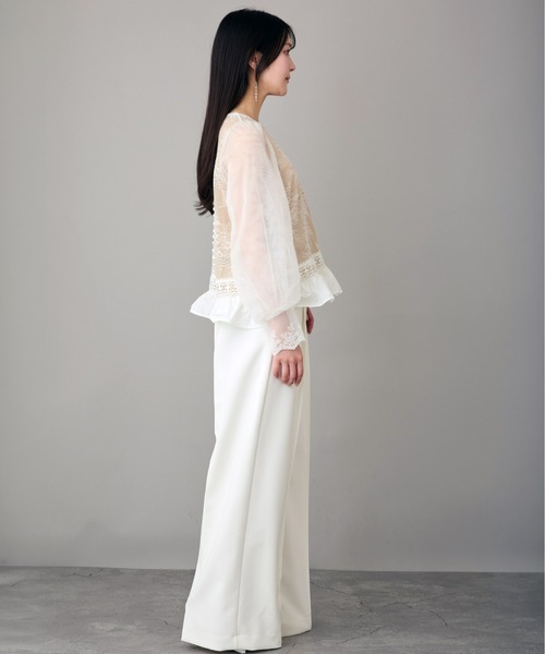 Ranerrh(ラネリ)の「ワイドフルレングスパンツ【結婚式・二次会・パーティー】【入卒園・入卒式】【オケージョン・セレモニー】【パンツスタイルウエディング】(スラックス・レディース・オフホワイト・38)」の10枚目の写真
