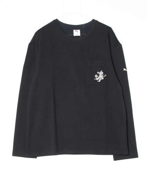 PUMA(プーマ)の「プーマ PUMA ESS ELEVATED MX ベビーテリー LS ポケットTシャツ(Tシャツ/カットソー・メンズ・ホワイト/ブラック・S/M/L/LL)」の2枚目の写真