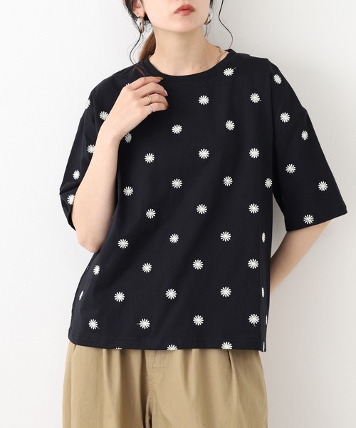 FUNALIVE(ファンアライブ)の「デイジー刺繍Tシャツ 5分袖(Tシャツ/カットソー・レディース・ブラック/オフホワイト・L/M)」の11枚目の写真