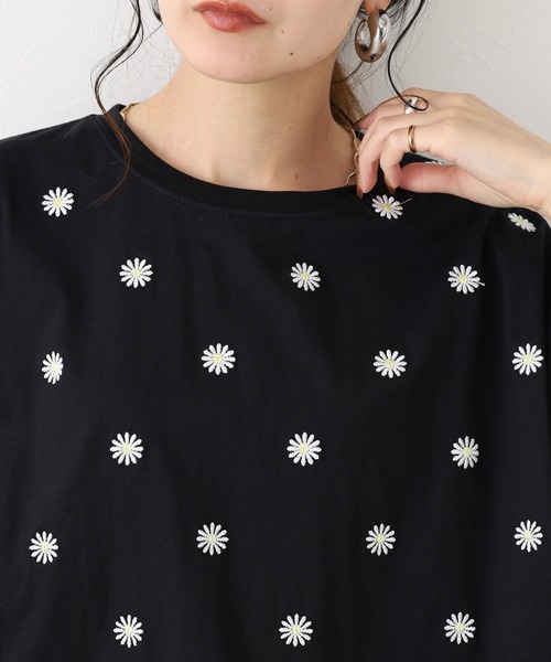 FUNALIVE(ファンアライブ)の「デイジー刺繍Tシャツ 5分袖(Tシャツ/カットソー・レディース・ブラック/オフホワイト・L/M)」の13枚目の写真