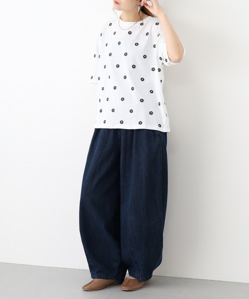FUNALIVE(ファンアライブ)の「デイジー刺繍Tシャツ 5分袖(Tシャツ/カットソー・レディース・ブラック/オフホワイト・L/M)」の10枚目の写真