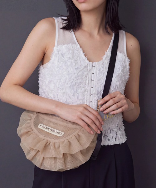 THEATRE PRODUCTS(シアタープロダクツ)の「【THEATRE PRODUCTS】メッシュフリルラウンドショルダーバッグ Mサイズ SPD(ショルダーバッグ・レディース・グレー/ブルー/ブラック/ベージュ/ネイビー・FREE)」の10枚目の写真