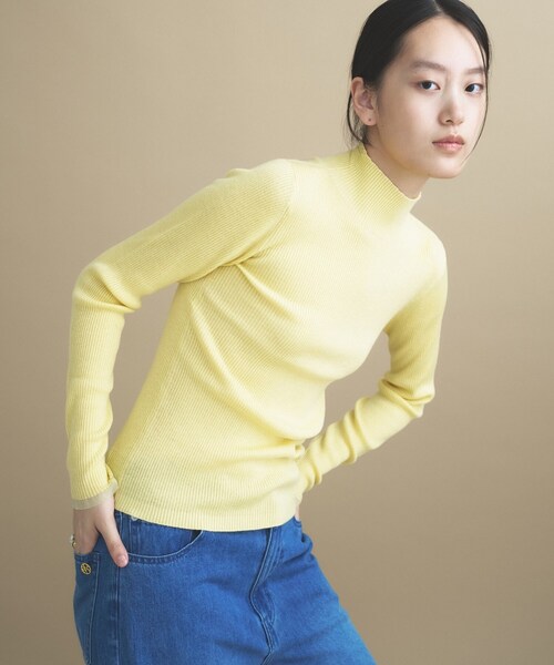 cloenc(クロエンス)の「【WEB限定カラーあり】Relaxy Rich シルクカシミヤ混 モックネック ニット(ニット/セーター・レディース・サックスブルー/ピンク/ワインレッド/ベージュ系その他7/ライトグレー系8/ブラウン系8/オリーブ/ネイビー/ライトイエロー系・02)」の7枚目の写真
