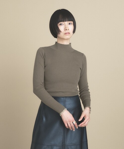 cloenc(クロエンス)の「【WEB限定カラーあり】Relaxy Rich シルクカシミヤ混 モックネック ニット(ニット/セーター・レディース・サックスブルー/ピンク/ワインレッド/ベージュ系その他7/ライトグレー系8/ブラウン系8/オリーブ/ネイビー/ライトイエロー系・02)」の1枚目の写真