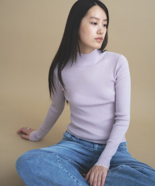 cloenc(クロエンス)の「【WEB限定カラーあり】Relaxy Rich シルクカシミヤ混 モックネック ニット(ニット/セーター・レディース・サックスブルー/ピンク/ワインレッド/ベージュ系その他7/ライトグレー系8/ブラウン系8/オリーブ/ネイビー/ライトイエロー系・02)」の8枚目の写真